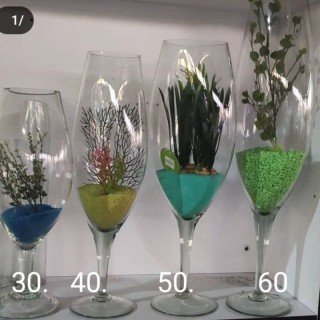 جام تنگ ماهی وگلدان شیشه ای 60سانتی اصل