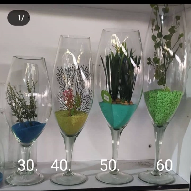 تنگ ماهی  جام شیشه ای شرابی اصل 50 سانت