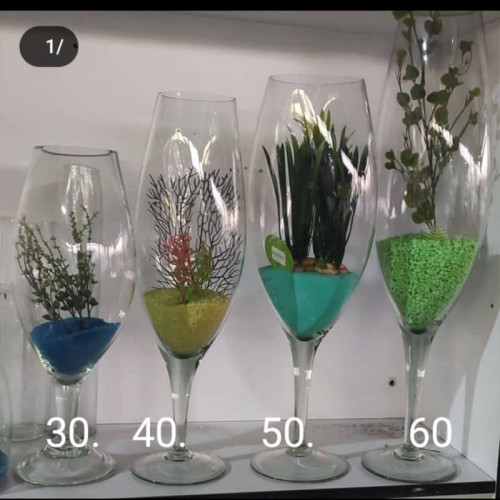 تنگ ماهی جام شیشه ای شرابی اصل 50 سانت